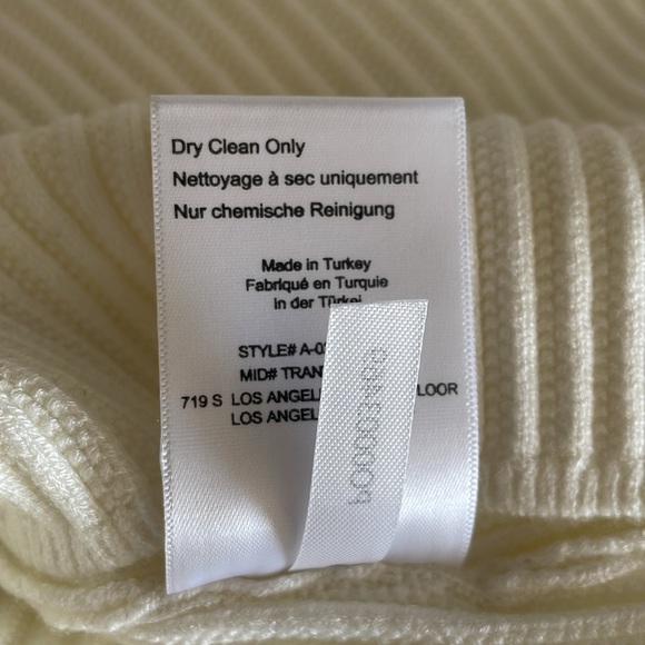 Anine Bing Skylar Womens Ivory Ribbed Viscose Blend Mini Sweater Dress Size M - Picture 8 of 8